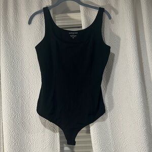 Banana Republic Black Soft Stretch Tee Thong Bodysuit XS